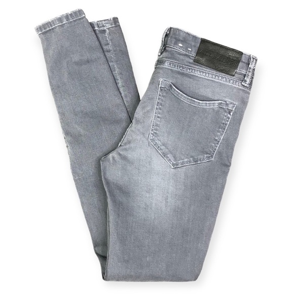 AllSaints Rail jeans low rise skinny grey ankle zippers 28 - Picture 1 of 8